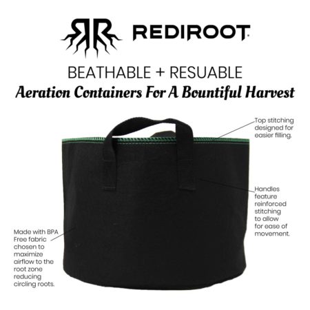 RediRoot Fabric Aeration Pot - Black w/ Handles