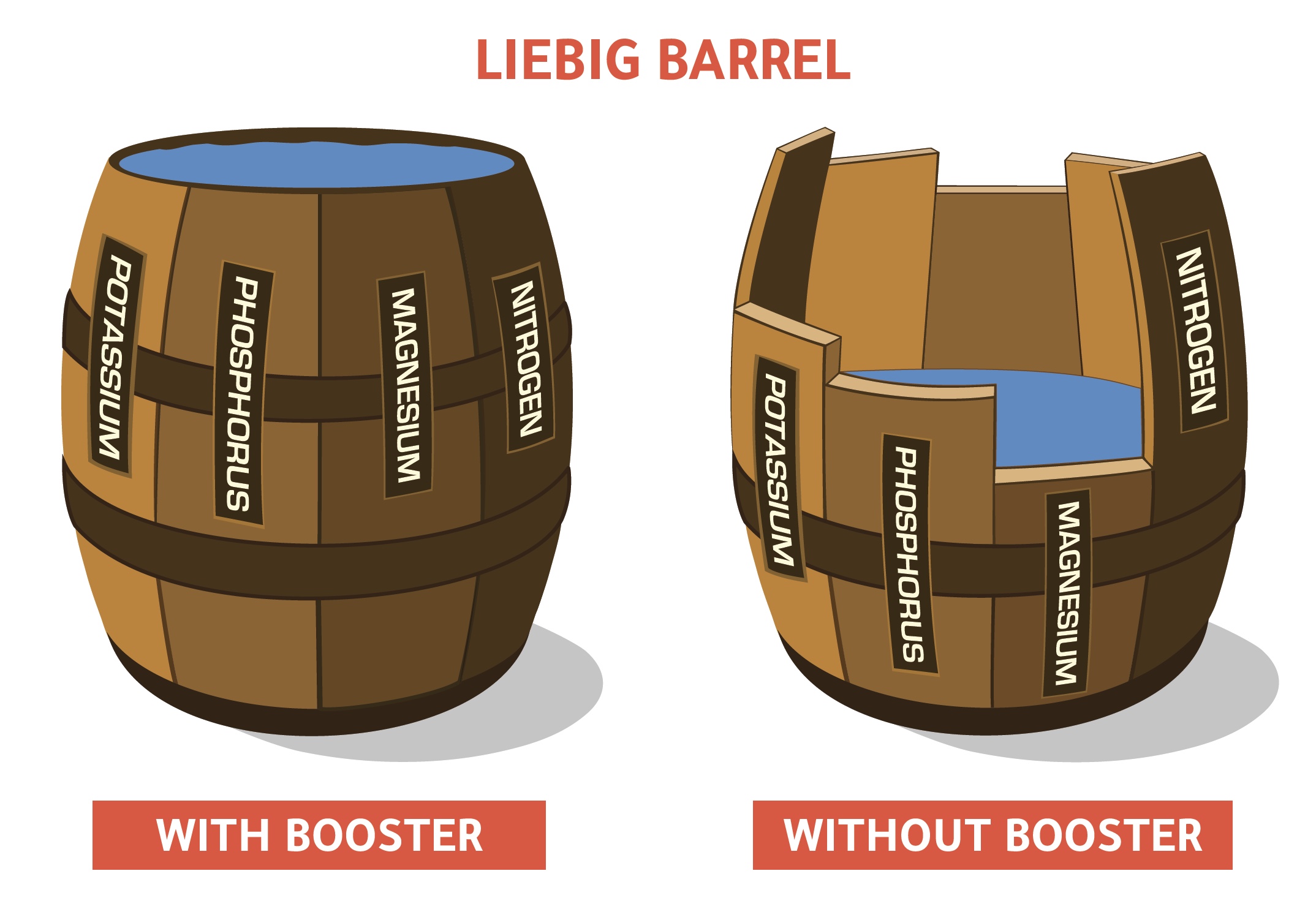 Libig barel diagram with and without Booster PK+